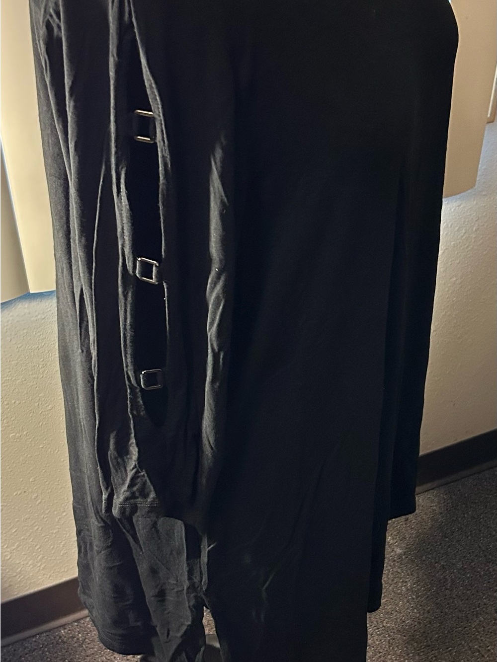 Catherines Black Tunic with Side Buckle Detail
